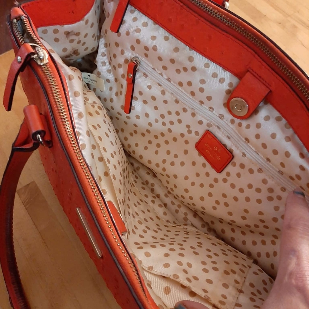 KATE SPADE Wellsley Orange "Martine" Satchel 5 Pc Set - Picture 14 of 16
